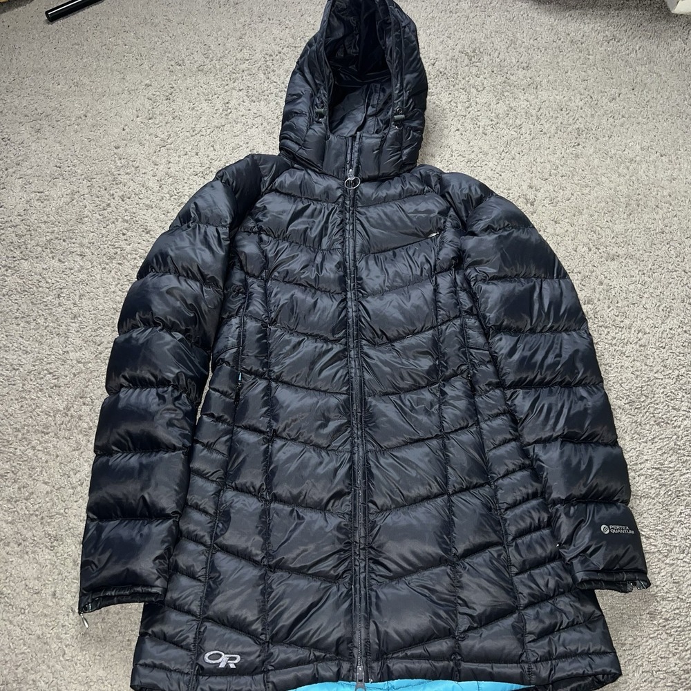 Outdoor Research Down Parka Jacket Women's S Puffer Coat Goose Down Black
